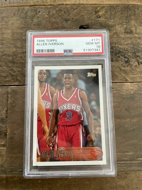 1996 Topps Basketball Allen Iverson ROOKIE RC 171 PSA 10 GEM MINT