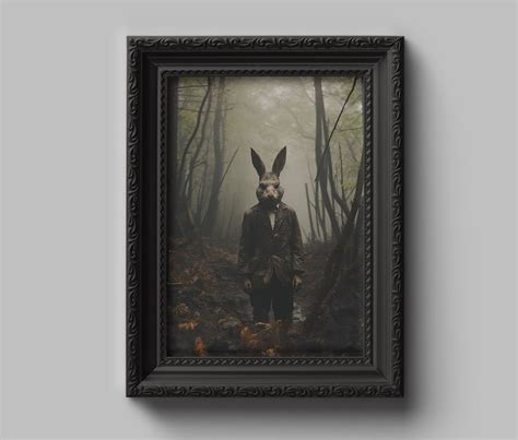 Creepy Man With Rabbit Head Printable Poster Creepy Poster - Etsy