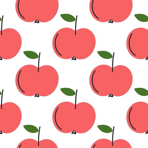 Premium Vector Apples Seamless Pattern Vector Illustration