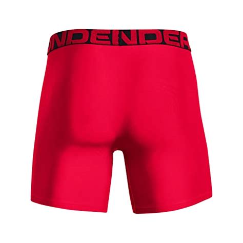 Under Armour Men S Standard Tech 6 Inch Boxerjock 2 Pack Red 600 Mod Gray Light Heather 5x