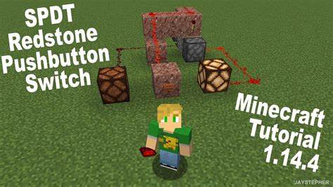 Spdt Minecraft Switch Tutorial Using A Push Button And Redstone 1144