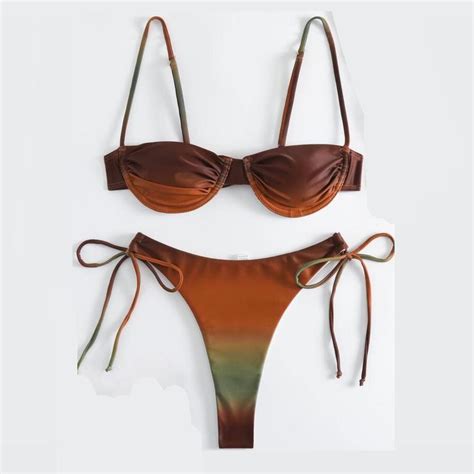 THONG BIKINI ORANGE OMBRÉ Depop