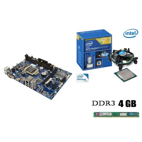 kit Placa Mãe PC Ware IPMH81G1 Processador Intel Pentium Dual Core