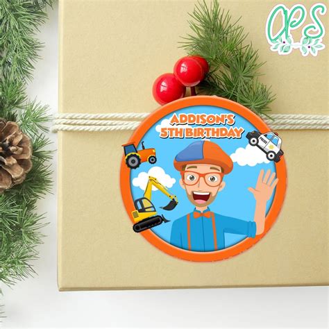 Blippi Circle Sticker Template Customizable Diy Custompartyshirts Studio