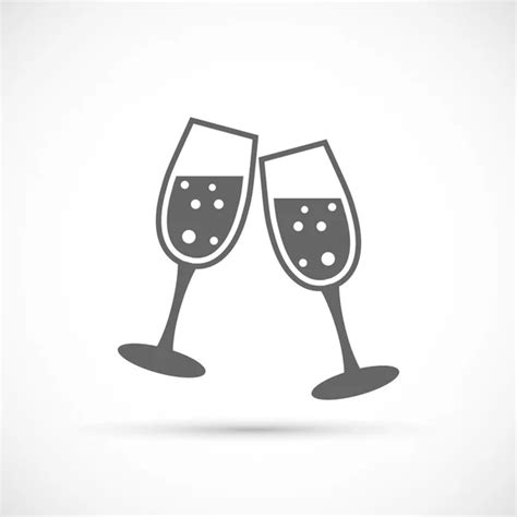 Two Champagne Glasses Clink In Toast Vector Illustration Flat D Stock Vector Image By