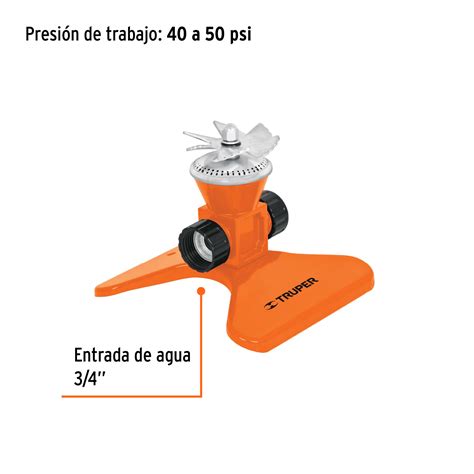 Ficha Tecnica Aspersor base metálica con aspas de aluminio Truper