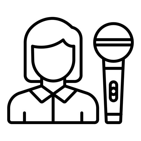 Journalist Female Icon Style 21211543 Vector Art at Vecteezy