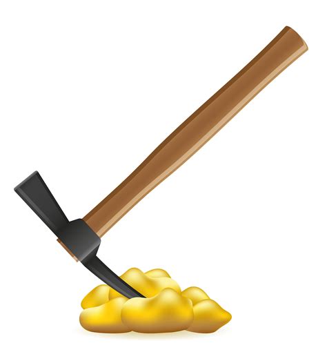 pickaxe with nuggets of gold vector illustration 509808 Vector Art at ...