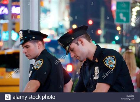 Download this stock image: Portrait of NYPD police officer/s on duty ...