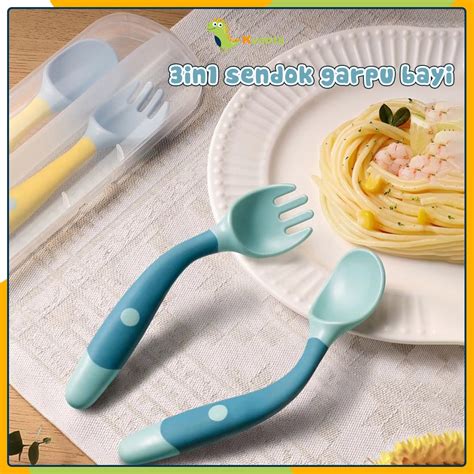 Jual Kyopta Sendok Garpu Makan Bayi Premium Baby Spoon Fork Mpasi