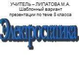 Презентация "Электростатика" (8 класс) по физике – скачать проект
