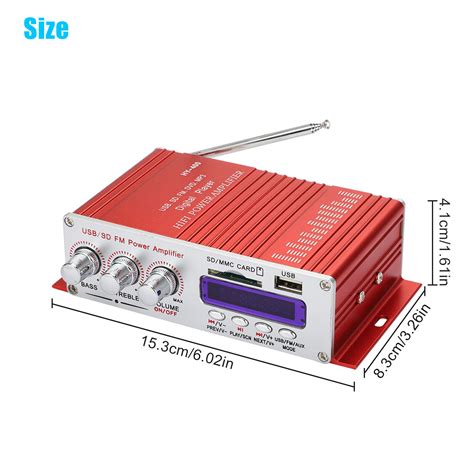 Mini Hifi Digital Stereo Audio Channel Amplifier Power Dc V Fm