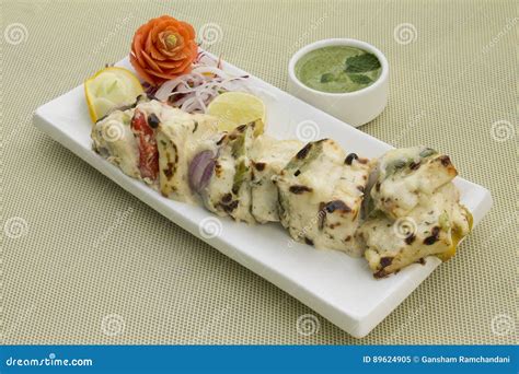 Malai Paneer Tikka Kabab Stock Image Image Of Hors Salad 89624905