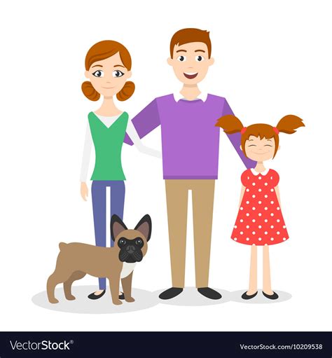 Family portrait mom dad daughter Royalty Free Vector Image