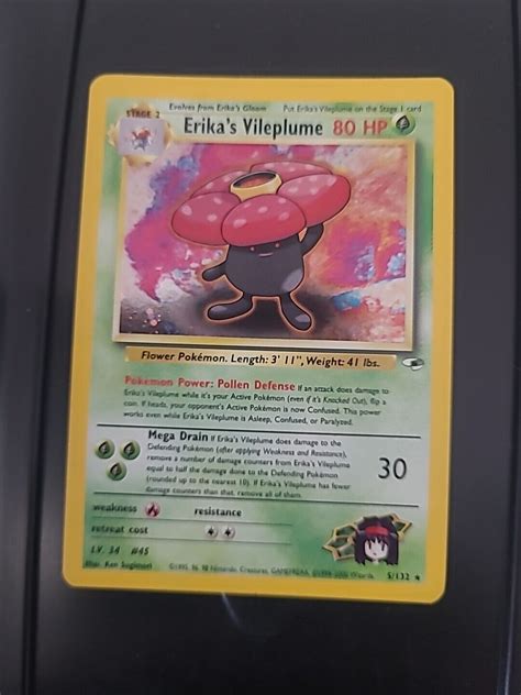 Pokémon TCG Erika s Vileplume Gym Heroes 5 132 Holo Unlimited Holo Rare