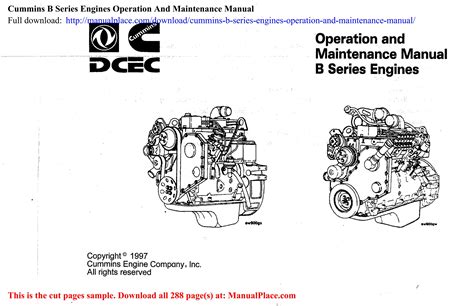 Cummins B Series Engines Operation And Maintenance Manual By