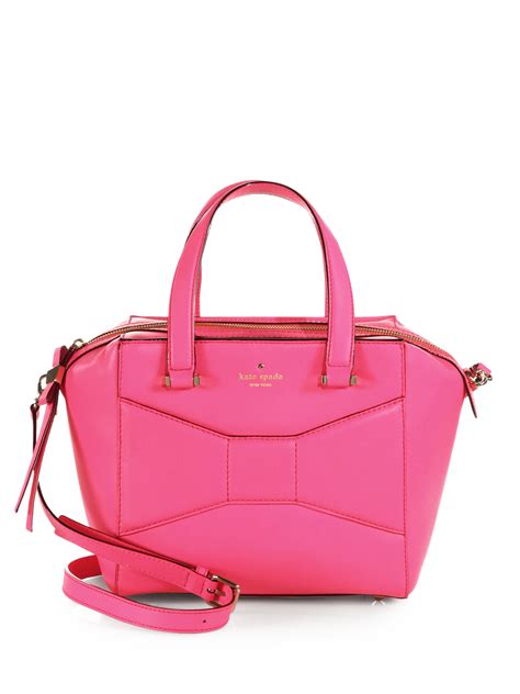 Lyst - Kate Spade Bow Leather Satchel in Pink