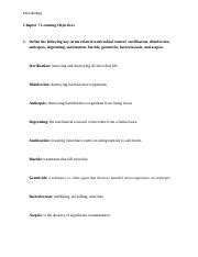 Chapter Learning Objectives Docx Microbiology Chapter Learning