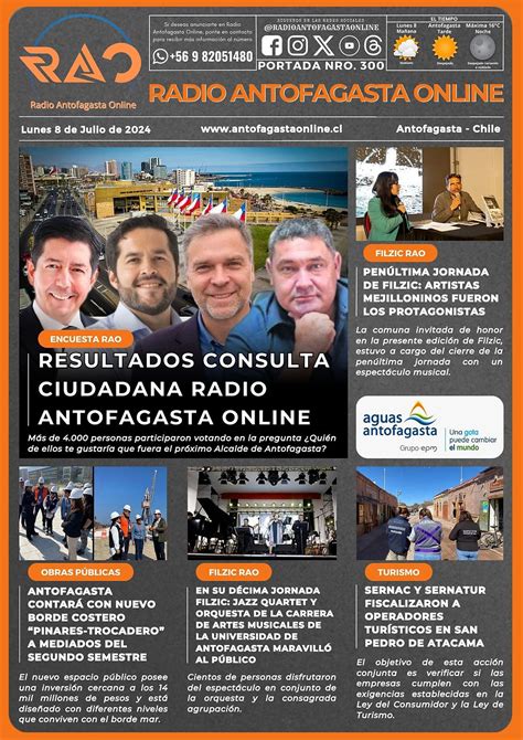 Portada N300 De Radio Antofagasta Online Para Hoy Lunes 8 De Julio Del