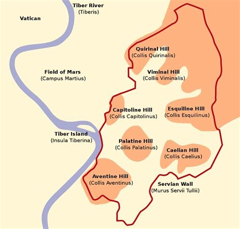 Seven Hills Of Rome Map Of The Seven Hills Of Rome Image Flickr