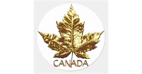 Canada Souvenir Stickers Gold Maple Leaf Stickers | Zazzle