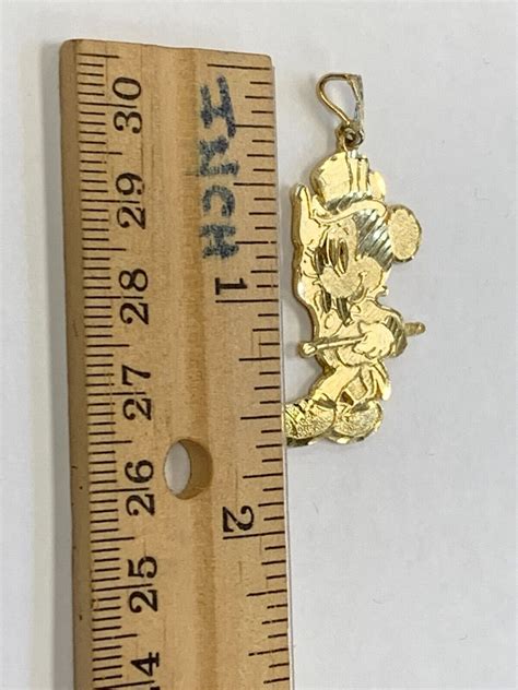 K Yellow Gold Mickey Mouse Pendent Estate Gem