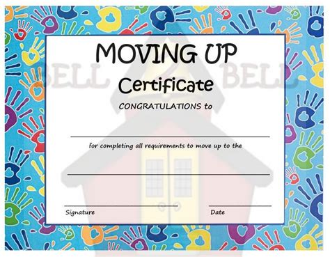 Moving Up Certificate Template Free Printable Nd Pdf Format