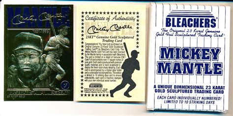 Lot Detail Bleachers Mickey Mantle Kt Gold Sculptured Card