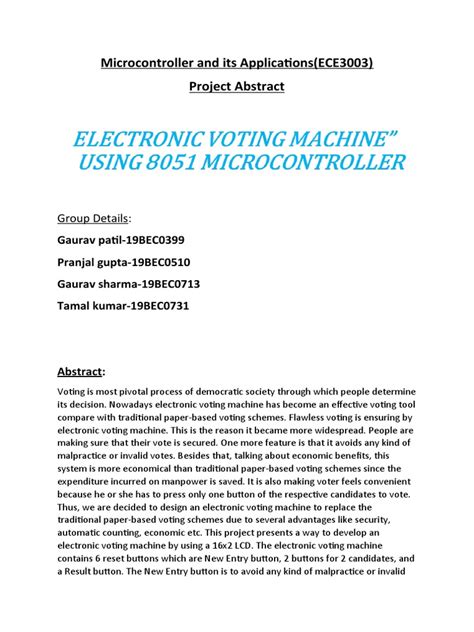 Microcontroller and Its Applications | PDF | Voting | Electronic Voting