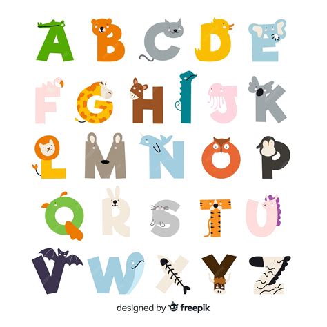 Free Vector Flat Cute Animals Alphabet