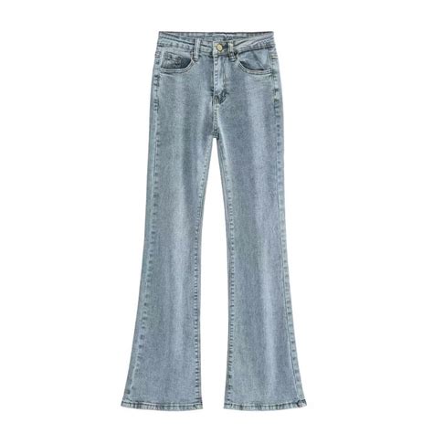 Jual Coco Trend Soul Jeans Biru Retro Highwaist Stretch Cutbray