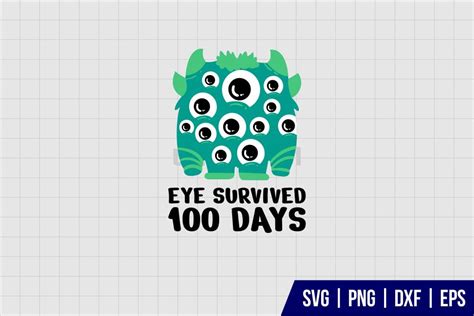 Eye Survived 100 Days Of School Svg Gravectory