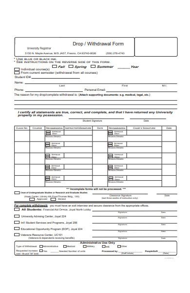 Free 31 Withdrawal Forms In Pdf Ms Word Xls