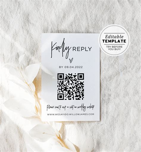 Rsvp Template Wedding Rsvp Response Code Qr Code Response Card Qr Code Rsvp Rsvp Online