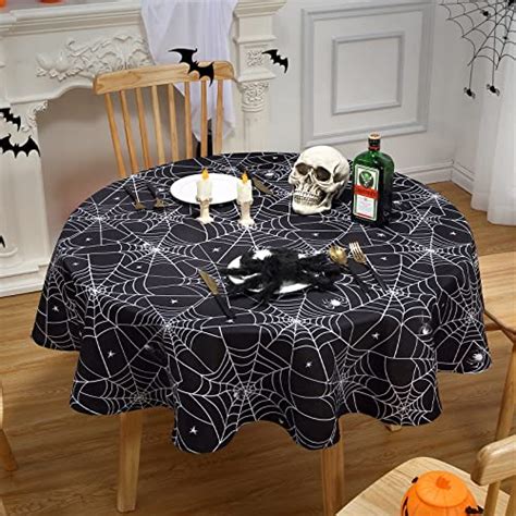 Caromio Halloween Tablecloth Spider Web Tablecloth Waterproof Wrinkle Resistant And Washable