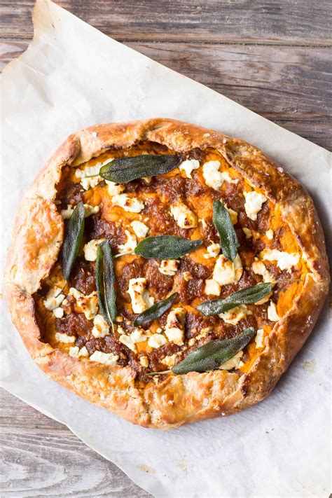 Brown Butter Pumpkin Galette With Caramelized Onions Goat Cheese