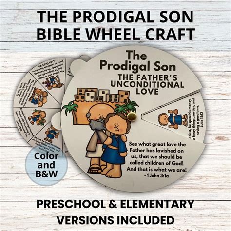 The Prodigal Son Bible Spinner Wheel Sunday School Craft Printable