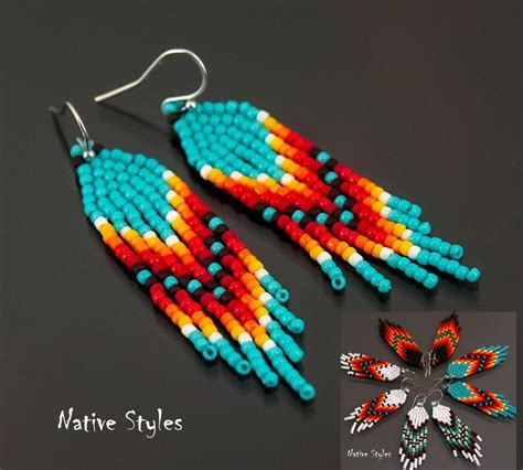 2small Tribal Seed Bead Earringsnative Indian Etsy