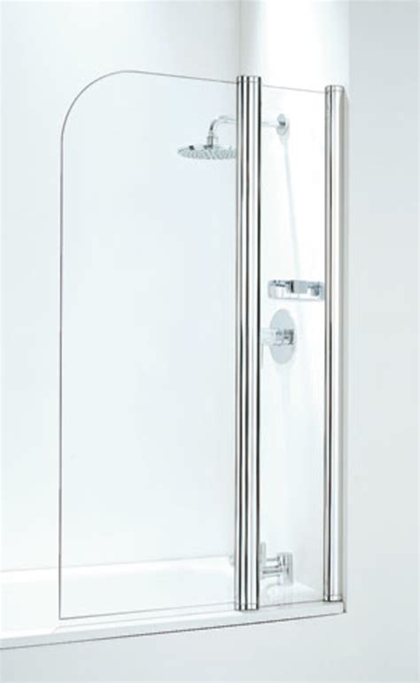 Coram 800mm Frameless Compact Bathscreen And Panel White Plain Glass