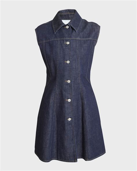 Givenchy Button Front Denim Mini Dress Neiman Marcus