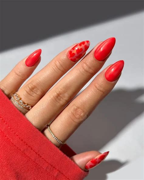 24 Classy Red Almond Nail Ideas 2024 Drexplains