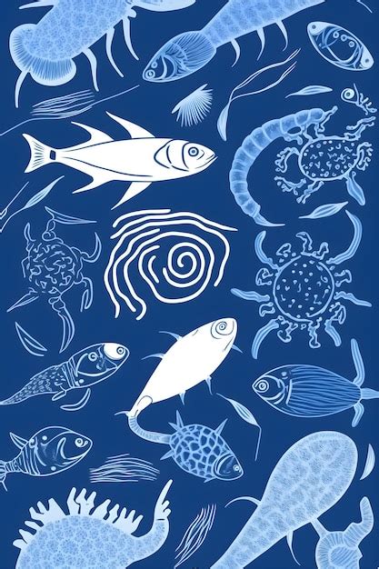 Premium Photo Underwater Ocean Life Seamless Pattern