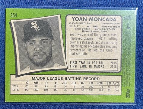 2020 Topps Heritage 354 Yoan Moncada For Sale Online Ebay