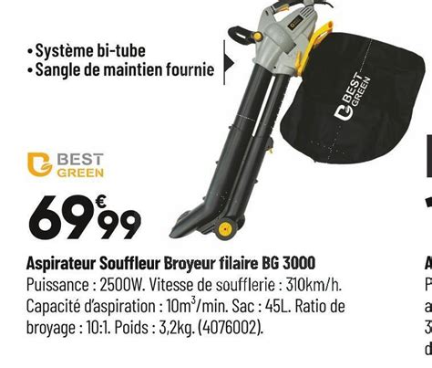 Promo Bestgreen Aspirateur Souffleur Broyeur Filaire Bg Chez Bricorama