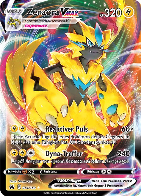 Zeraora VMAX 054 159 Wert Bild Künstler Seltenheit Pokemonkarte de