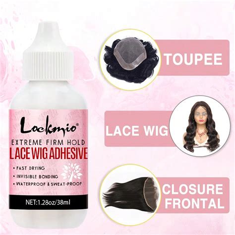 Lockmio 128floz 38ml Waterproof Wig Glue And 1oz 30ml Remover Extra Hold Invisible Bond Glue