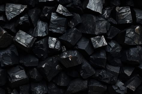 Premium AI Image Coal Black Background Mineral