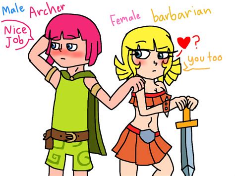 Clash Of Clans Male Archer X Female Barbarian By Twodgorillaz21 On Deviantart