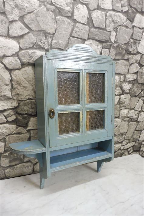 Antique Wooden Cabinet Wall Cabinet Bathroom Cabinet Shabby Chic Blue ...