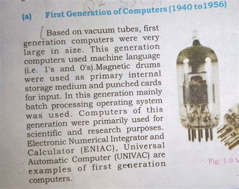 First Generation Computers Vacuum Tubes